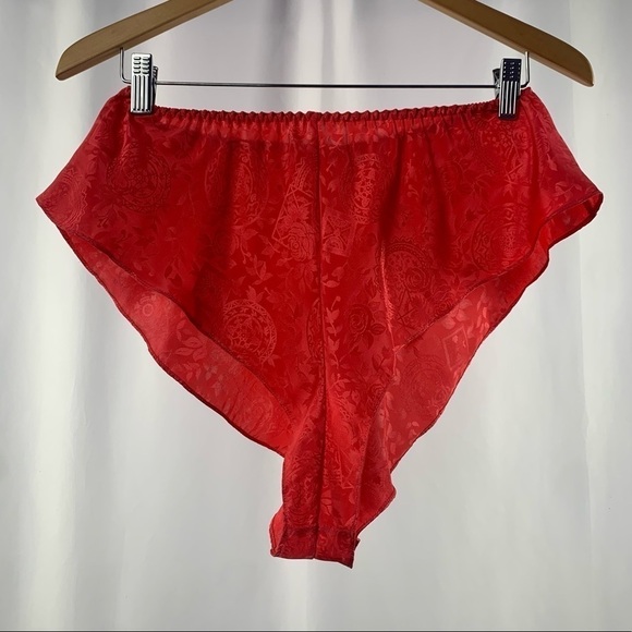 Vintage 90's Victoria's Secret‎ High Hip Cheeky Sleep Shorts in Red Size Small - Picture 3 of 4